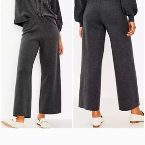 LOFT Gray Wide-Leg Pants High-Rise Sophistication